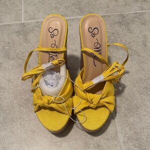 So Me Yellow Espadrille Sandals